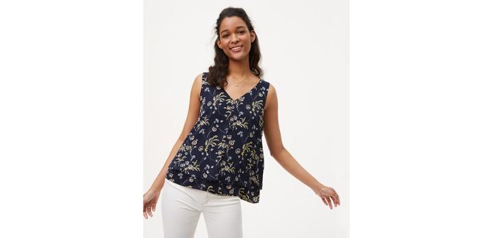 Loft Floral Layered Double V Shell