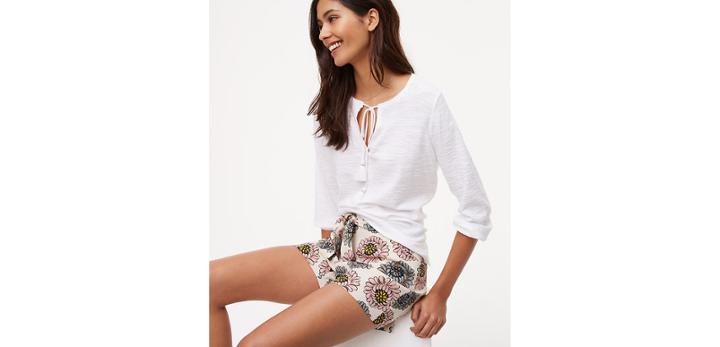 Loft Marigold Tie Waist Shorts