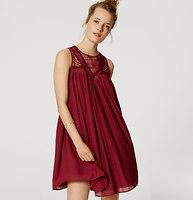 Loft Crochet Yoke Swing Dress