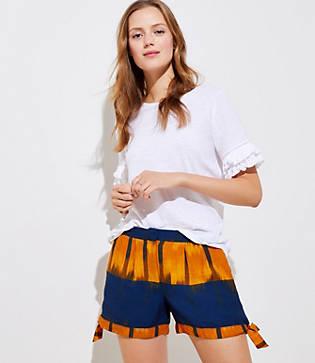 Loft Ikat Tie Cuff Shorts