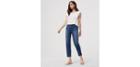 Loft Straight Crop Jeans In Vintage Blue Wash