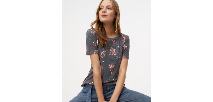 Loft Petaled Puff Sleeve Tee