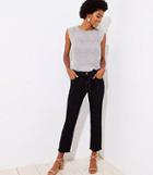 Loft Tie Waist Straight Leg Jeans In Black