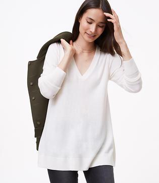 Loft V-neck Swing Sweater