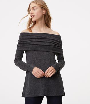 Loft Foldover Off The Shoulder Tunic Top