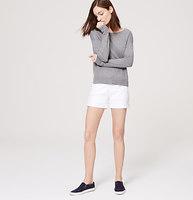 Loft Relaxed Skinny Denim Shorts In White