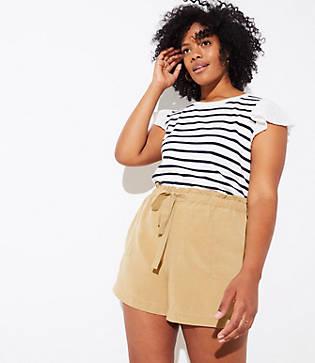 Loft Plus Tie Waist Safari Shorts
