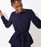 Loft Floral Textured Tie Waist Top