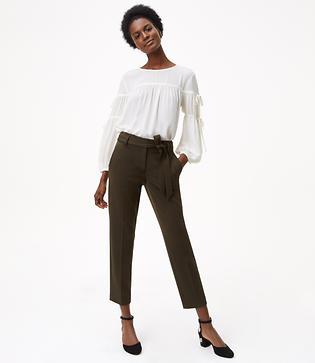 Loft Slim Tie Waist Custom Stretch Pants In Marisa