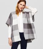 Loft Reversible Check Poncho