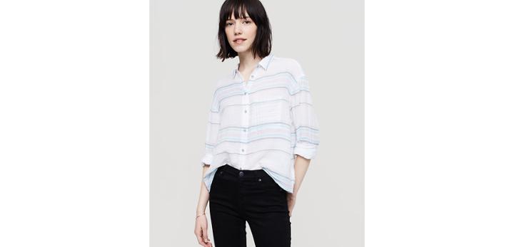 Loft Lou & Grey Cropped Button Down Shirt