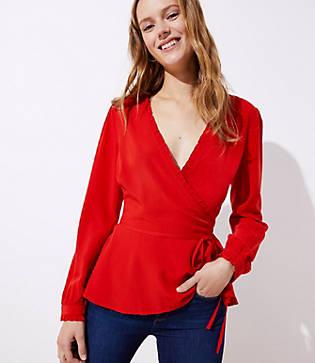 Loft Ruffle Wrap Blouse