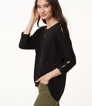 Loft Buttoned Dolman Tee