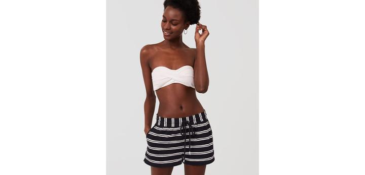 Loft Beach Striped Drawstring Shorts