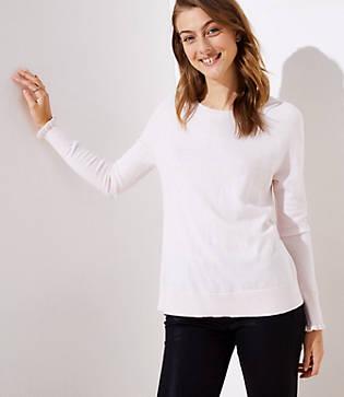 Loft Ruffle Cuff Raglan Sweater