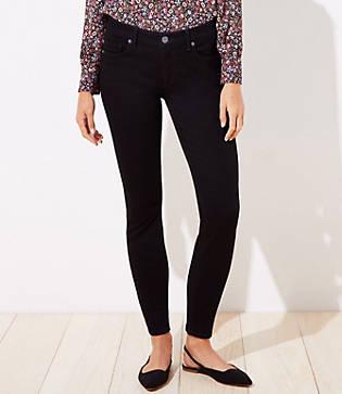 Loft Curvy Slim Pocket Skinny Jeans In Black