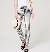 Loft Gingham Skinny Ankle Pants In Julie Fit