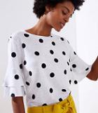 Loft Dotted Vintage Soft Bell Cuff Tee