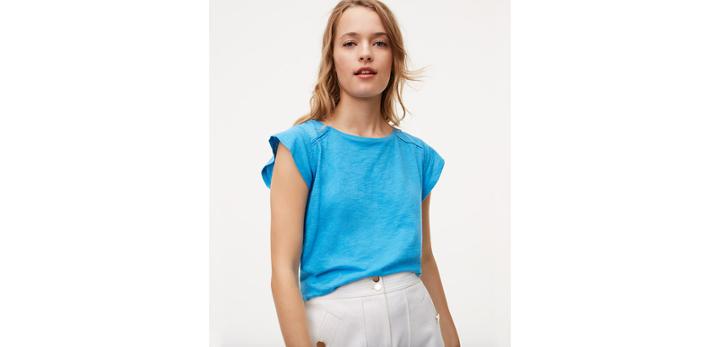 Loft Vintage Flutter Tee With Crochet