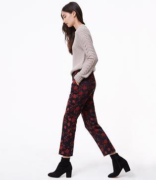 Loft Slim Fall Floral Pants In Marisa Fit