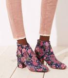 Loft Floral Velvet Block Heel Ankle Boots