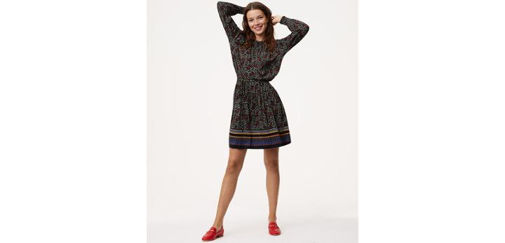 Loft Diamond Floral Smocked Dress