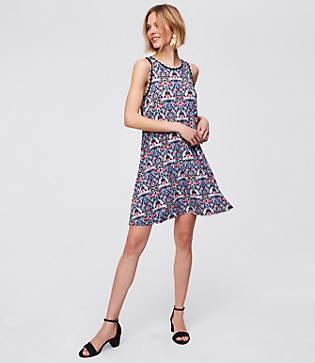 Loft Kaleidoscope Sleeveless Swing Dress