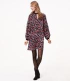 Loft Berry Velvet Trim Cutout Dress