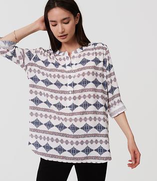 Loft Flora Henley Utility Blouse