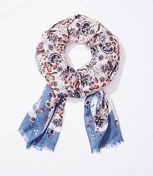 Loft Floral Border Scarf