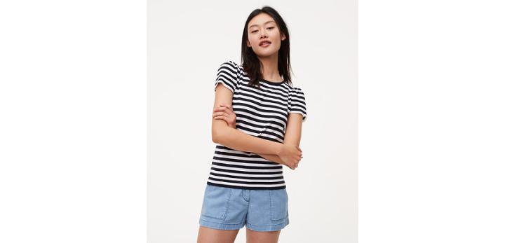 Loft Striped Flutter Sweater