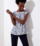 Loft Floral Shirred Square Neck Top