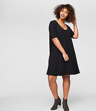 Loft Plus Short Sleeve Swing Dress