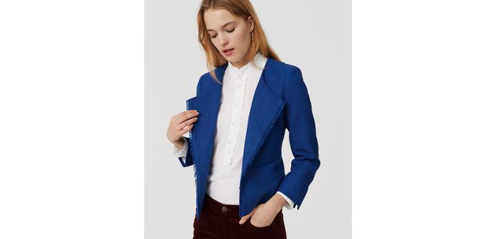 Loft Fringe Peplum Jacket