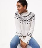 Loft Shimmer Fairisle Turtleneck Sweater