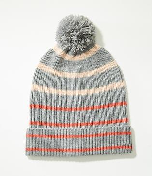 Loft Striped Pom Pom Beanie
