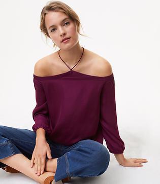 Loft Off The Shoulder Halter Blouse