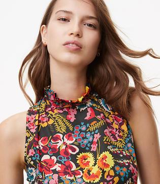 Loft Bouquet Velvet Tie Shell