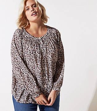 Loft Plus Leopard Print Blouse