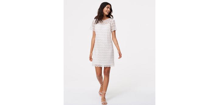 Loft Chevron Lace Shift Dress