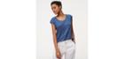 Loft Spotted Linen Cap Sleeve Tee