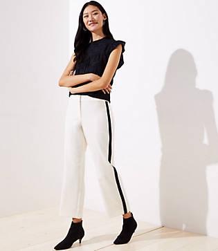 Loft Wide Leg Pants In Side Stripe