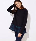 Loft Plaid Flounce Sweatshirt