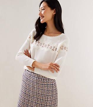 Loft Lace Trim Sweater