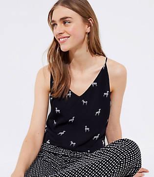 Loft Zebra Bar Back Strappy Cami