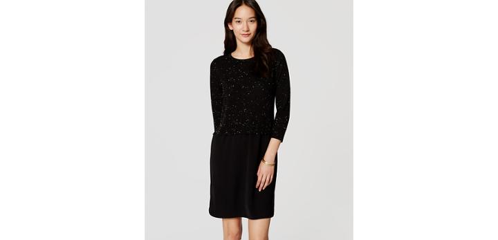 Loft Speckled Two-in-one Sweater Dress