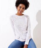 Loft Floral Ruffled Mock Neck Tee