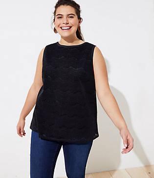 Loft Plus Velvet Lace Shell