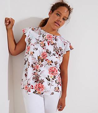 Loft Plus Floral Flutter Vintage Soft Tee