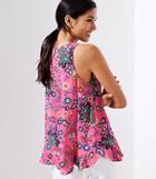 Loft Mixed Floral Flounce Tank Top